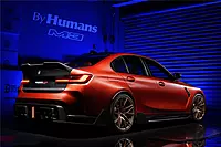 2021-UP BMW M3 G80 BKSS Style Rear Diffuser with LED Lights & Quad Exhaust Tips