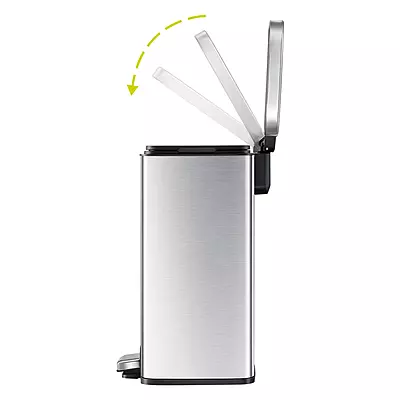 سلة نفايات ايكو بدواسة مع بطانة داخلية – 12 لتر / 3.2 جالون – من الفولاذ المقاوم للصدأ