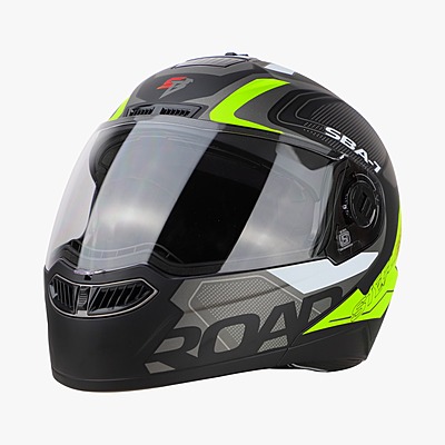 STEELBIRD SBA-7 ISS ROAD MATT BLACK/NEON C/V (XL)