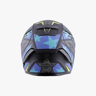 STEELBIRD SA-2 STAR GLOSSY BLACK/GREY C/V 580 MM WITH EXTRA VISOR (SH)