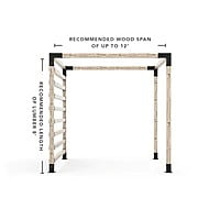 Any Size Pergola Kit with Post Wall for 4x4 Wood Posts Any Size Pergola Kit with Post Wall for 4x4 Wood Posts