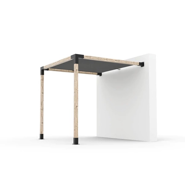 Wall Mount Pergola Kit with SHADE SAIL for 4x4 Wood Posts