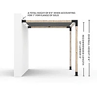 Wall Mount Pergola Kit with SHADE SAIL for 4x4 Wood Posts Wall Mount Pergola Kit with SHADE SAIL for 4x4 Wood Posts