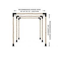 Any Size Double Pergola Kit for 4x4 Wood Posts Any Size Double Pergola Kit for 4x4 Wood Posts