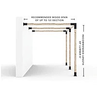 Any Size Double Wall Mount Pergola Kit for 4x4 Wood Posts Any Size Double Wall Mount Pergola Kit for 4x4 Wood Posts