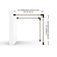 Any Size Wall Mount Pergola Kit for 4x4 Wood Posts Any Size Wall Mount Pergola Kit for 4x4 Wood Posts