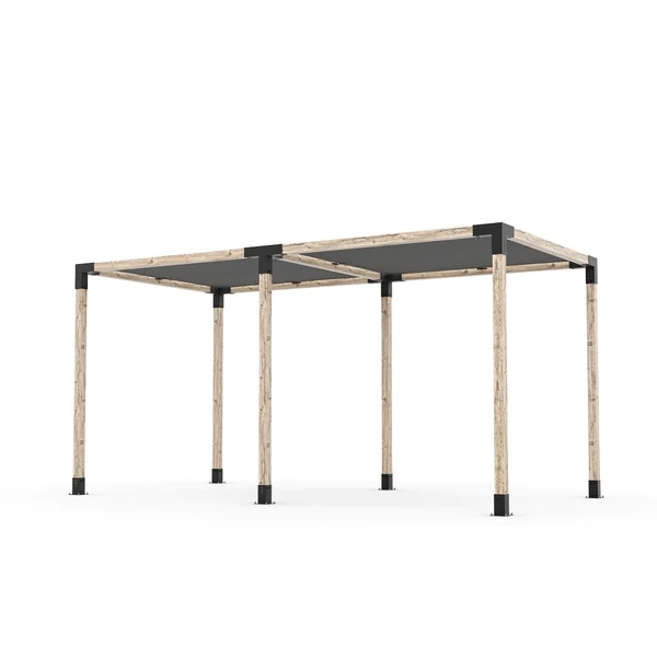 Double Pergola Kit with 2 SHADE SAILS for 4x4 Wood Posts Double Pergola Kit with 2 SHADE SAILS for 4x4 Wood Posts