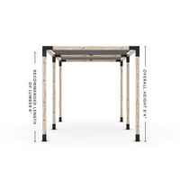 Double Pergola Kit with 2 SHADE SAILS for 4x4 Wood Posts