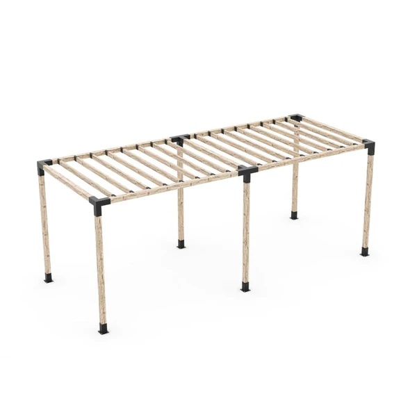 Double Pergola Kit for 4x4 Wood Posts with KNECT 2x4 Top Rafter Brackets Double Pergola Kit for 4x4 Wood Posts with KNECT 2x4 Top Rafter Brackets