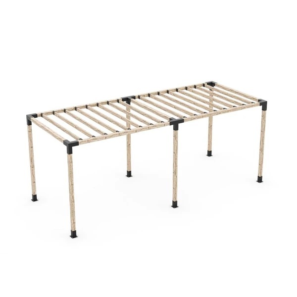 Double Pergola Kit for 4x4 Wood Posts with KNECT 2x4 Top Rafter Brackets Double Pergola Kit for 4x4 Wood Posts with KNECT 2x4 Top Rafter Brackets