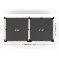 Double Wall Mount Pergola Kit with 2 SHADE SAILS for 4x4 Wood Posts