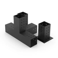 QUAD 4 Arm Pergola Extension Bracket with 2 SOLOs for 4x4 Wood Posts QUAD 4 Arm Pergola Extension Bracket with 2 SOLOs for 4x4 Wood Posts