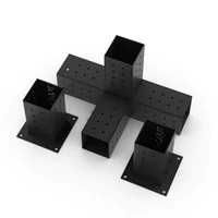 QUAD 4 Arm Pergola Extension Bracket with 2 SOLOs for 4x4 Wood Posts QUAD 4 Arm Pergola Extension Bracket with 2 SOLOs for 4x4 Wood Posts