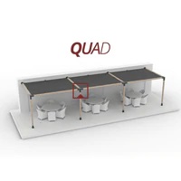 QUAD 4 Arm Pergola Extension Bracket with 2 SOLOs for 4x4 Wood Posts QUAD 4 Arm Pergola Extension Bracket with 2 SOLOs for 4x4 Wood Posts