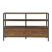 Rustic Industrial Media Console - Wood & Metal TV Stand with Storage Rustic Industrial Media Console - Wood & Metal TV Stand with Storage