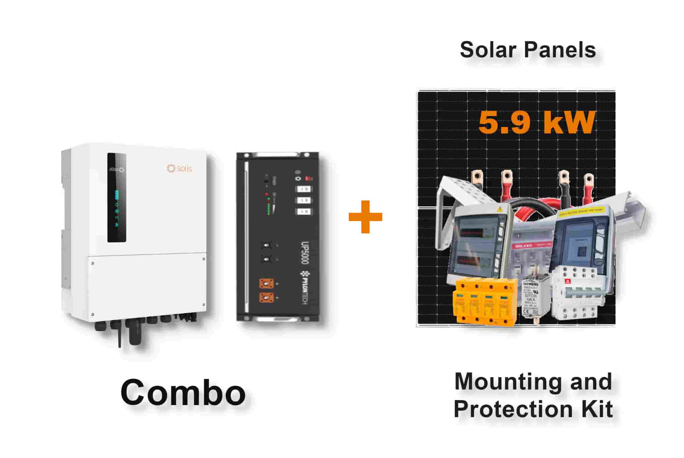 5.0 kW SOLIS S6 Hybrid - PYLONTECH Combo, c/w 4.8 kWh Lithium Battery