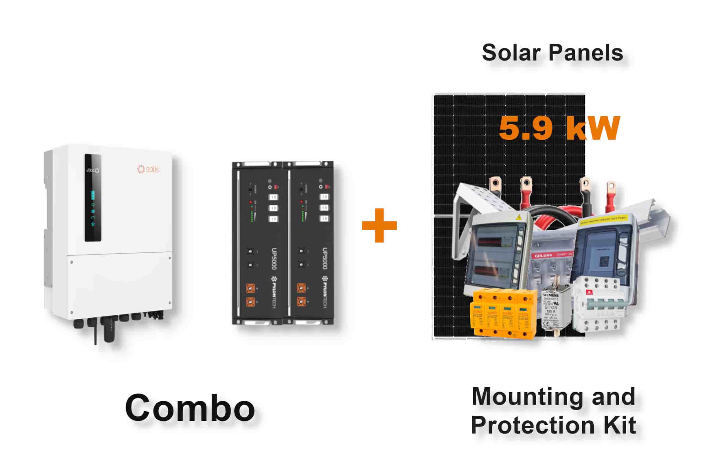8.0 kW SOLIS S6 Hybrid Combo, c/w 2x 4.8 kWh PYLONTECH Lithium Batteries