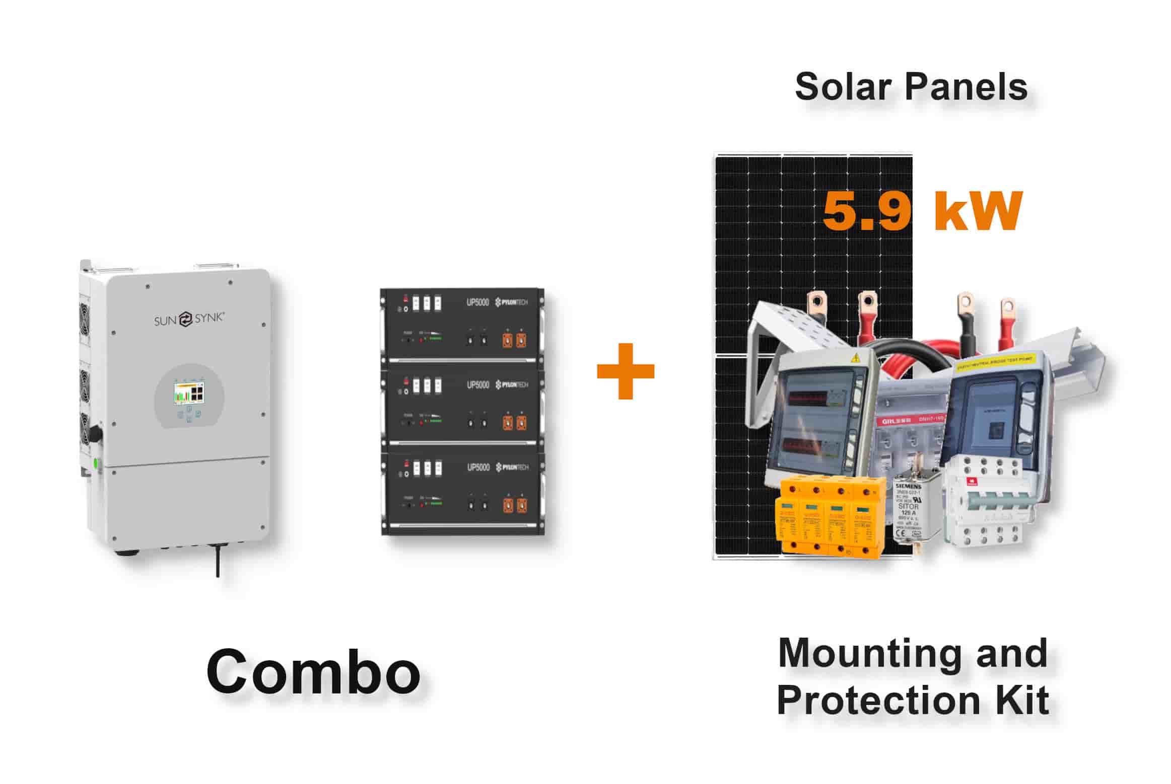 8.0 kW SUNSYNK Hybrid - PYLONTECH Combo, c/w 3x 4.8 kWh Lithium Batteries 8.0 kW SUNSYNK Hybrid - PYLONTECH Combo, c/w 3x 4.8 kWh Lithium Batteries