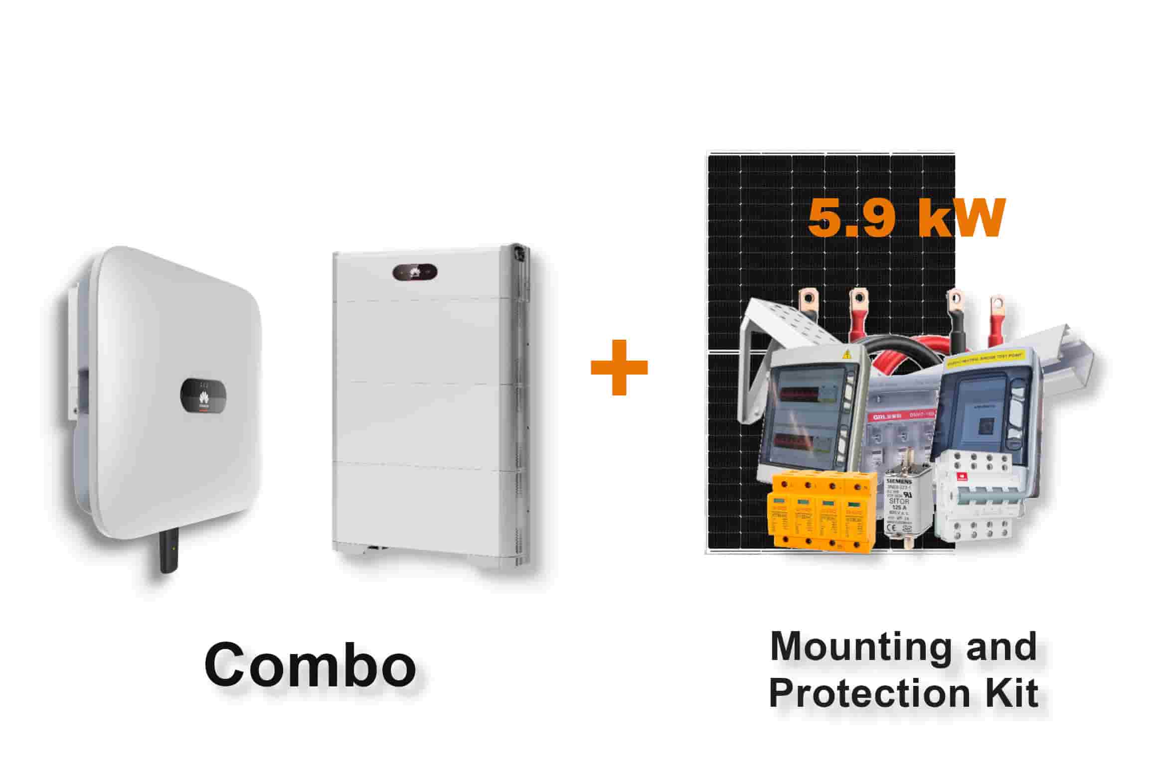 6.0 kW HUAWEI Fusion Solar 3-Phase Combo, c/w 15 kWh Floor Standing Lithium Battery