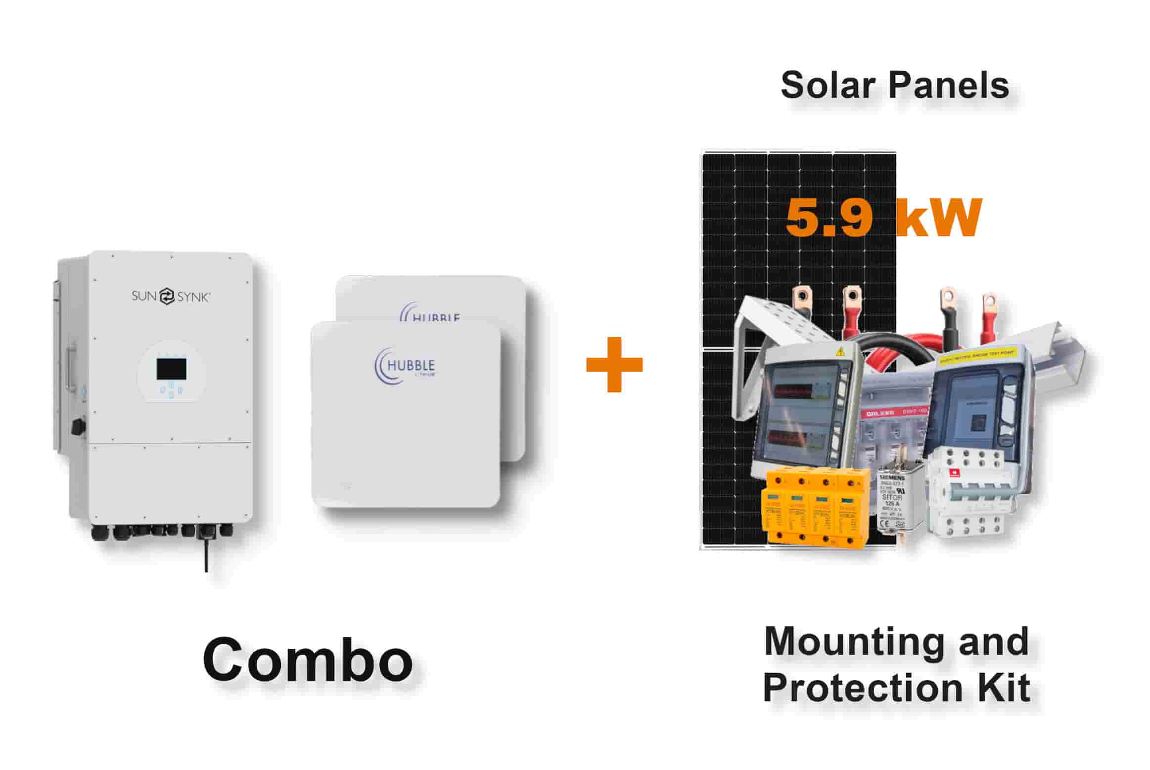 12.0 kW SUNSYNK 3-Phase Hybrid - HUBBLE Combo, c/w 2x 10.0 kWh Lithium Batteries
