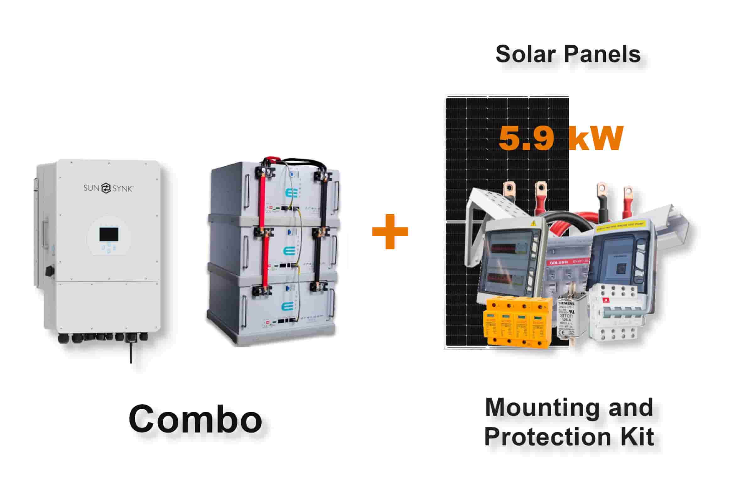 12.0 kW SUNSYNK 3-Phase Hybrid - FREEDOM WON Combo, c/w 3x 5.0 kWh Lithium Batteries