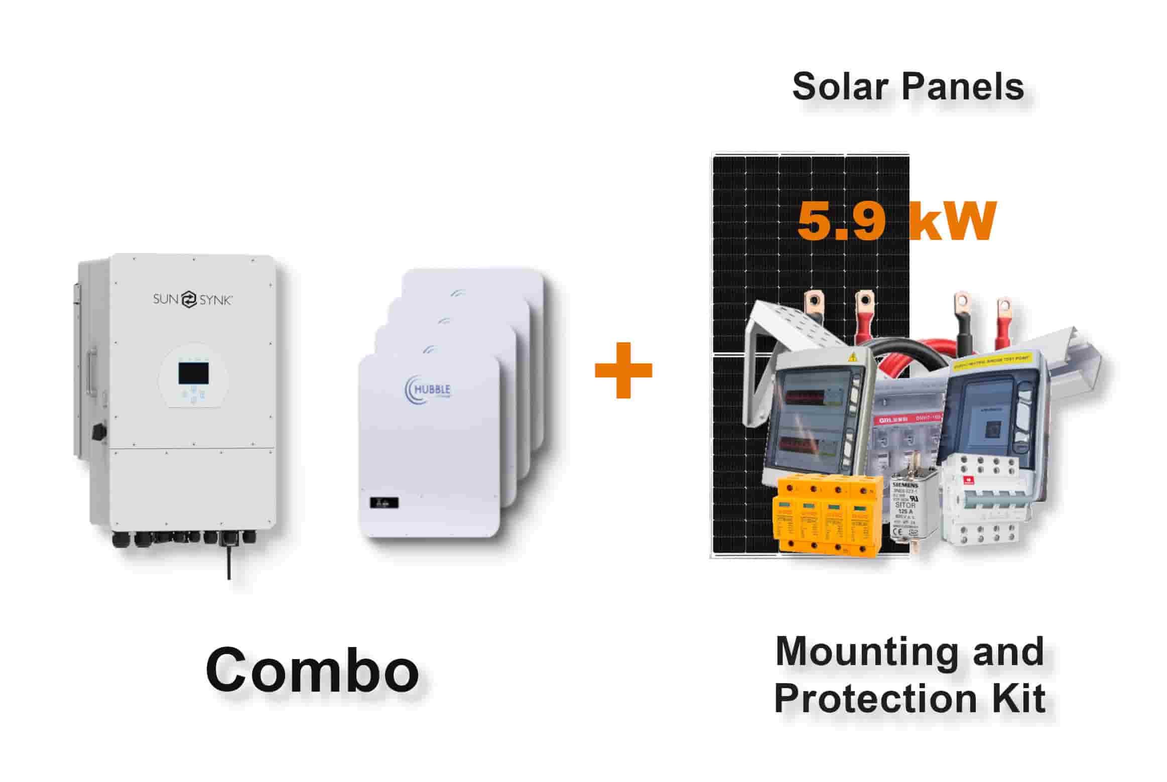 12.0 kW SUNSYNK 3-Phase Hybrid - HUBBLE Combo, c/w 4x 5.12 kWh Lithium Batteries