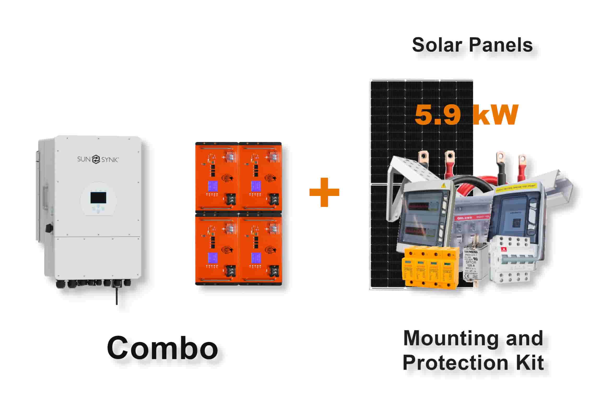 12.0 kW SUNSYNK 3-Phase Hybrid - REVOV Combo, c/w 4x 5.12 kWh Lithium Batteries