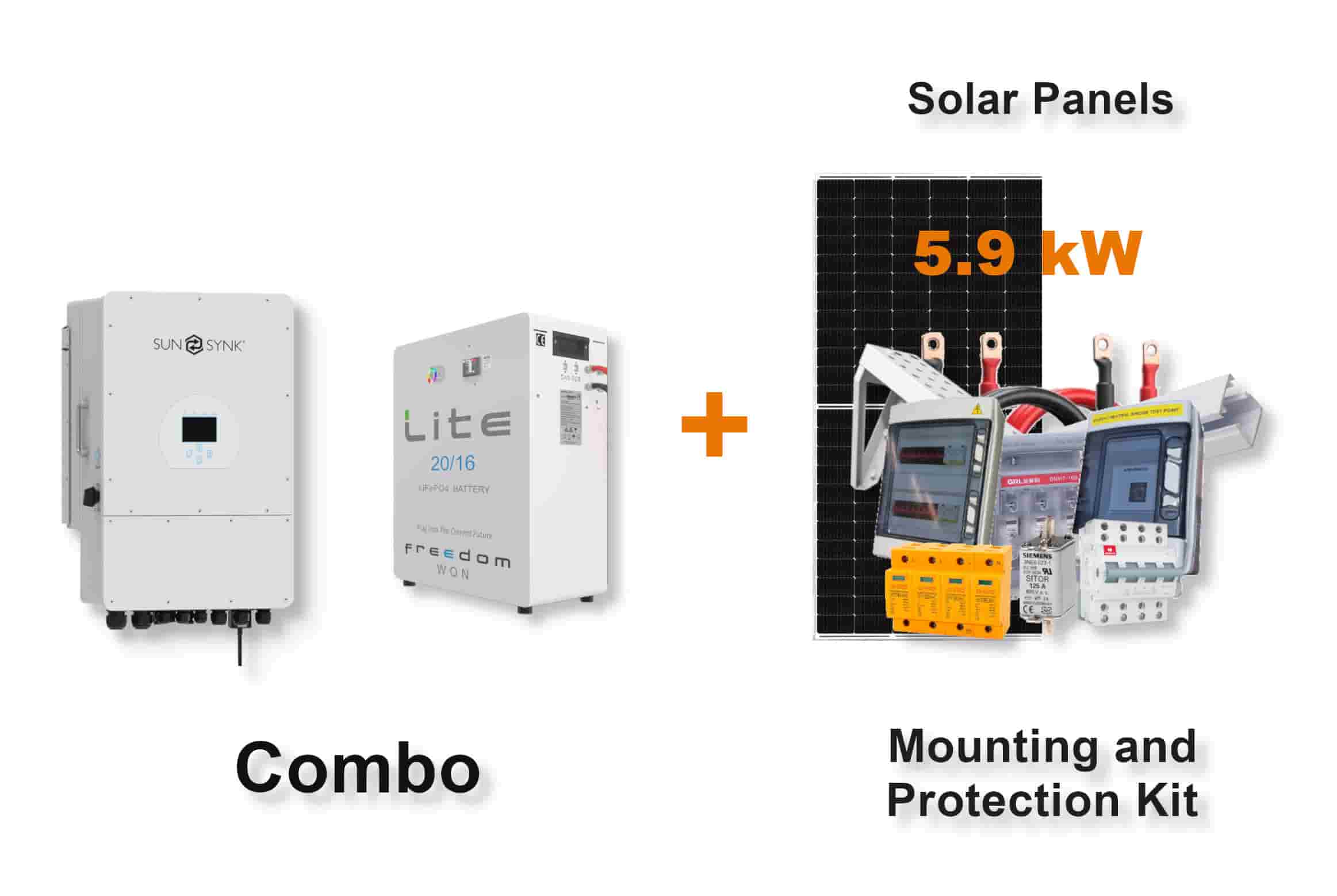 12.0 kW SUNSYNK 3-Phase Hybrid - FREEDOM WON Combo, c/w 20 kWh Floor Standing Lithium Battery