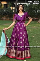 B810: Beautiful Banarasi Silk Long 2Pc Set B810: Beautiful Banarasi Silk Long 2Pc Set