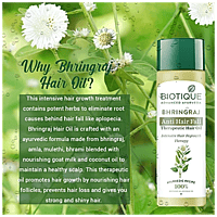 BIOTIQUE Bhringraj Anti Hair Fall Therapeutic Hair Oil - Intensive Hair Regrowth Therapy, 120 ml