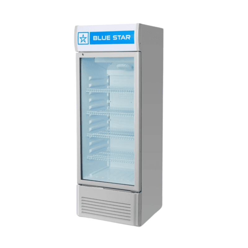 Blue Star Visi Cooler VC275D, front view with glass door. Blue Star Visi Cooler VC275D, front view with glass door.