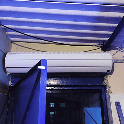 Buzz Lite Pro Stream Air XL-1500 MM air curtain, silver aluminum and black ABS body