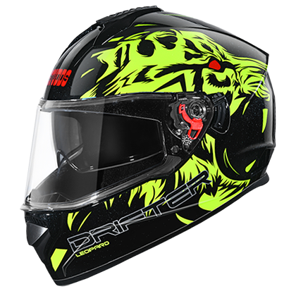 STUDDS DRIFTER D2 MATT BLACK N5 YELLOW D/V (XL) WITH SPOILER