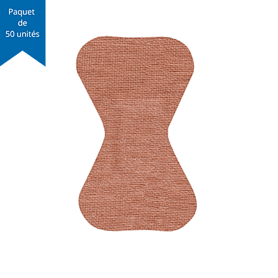 Pansements / Bandages adhésifs stériles en tissu – Grand bout de doigt 4,5 cm x 7,5 cm – Paquet de 50 unités