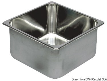 SS rectangular sink 350x350x150 mm