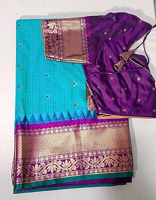 C238: Ready To Ship Beautiful Gadwal Silk Saree With Stitched Blouse