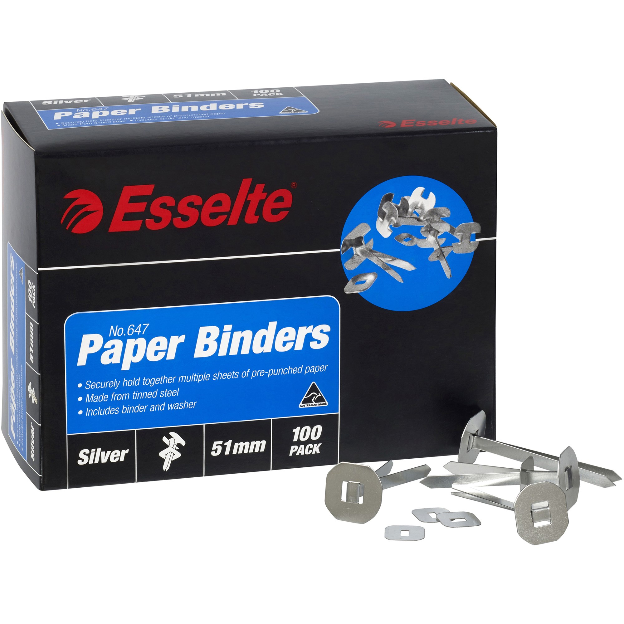 Esselte Paper Binders 51mm Box Of 100