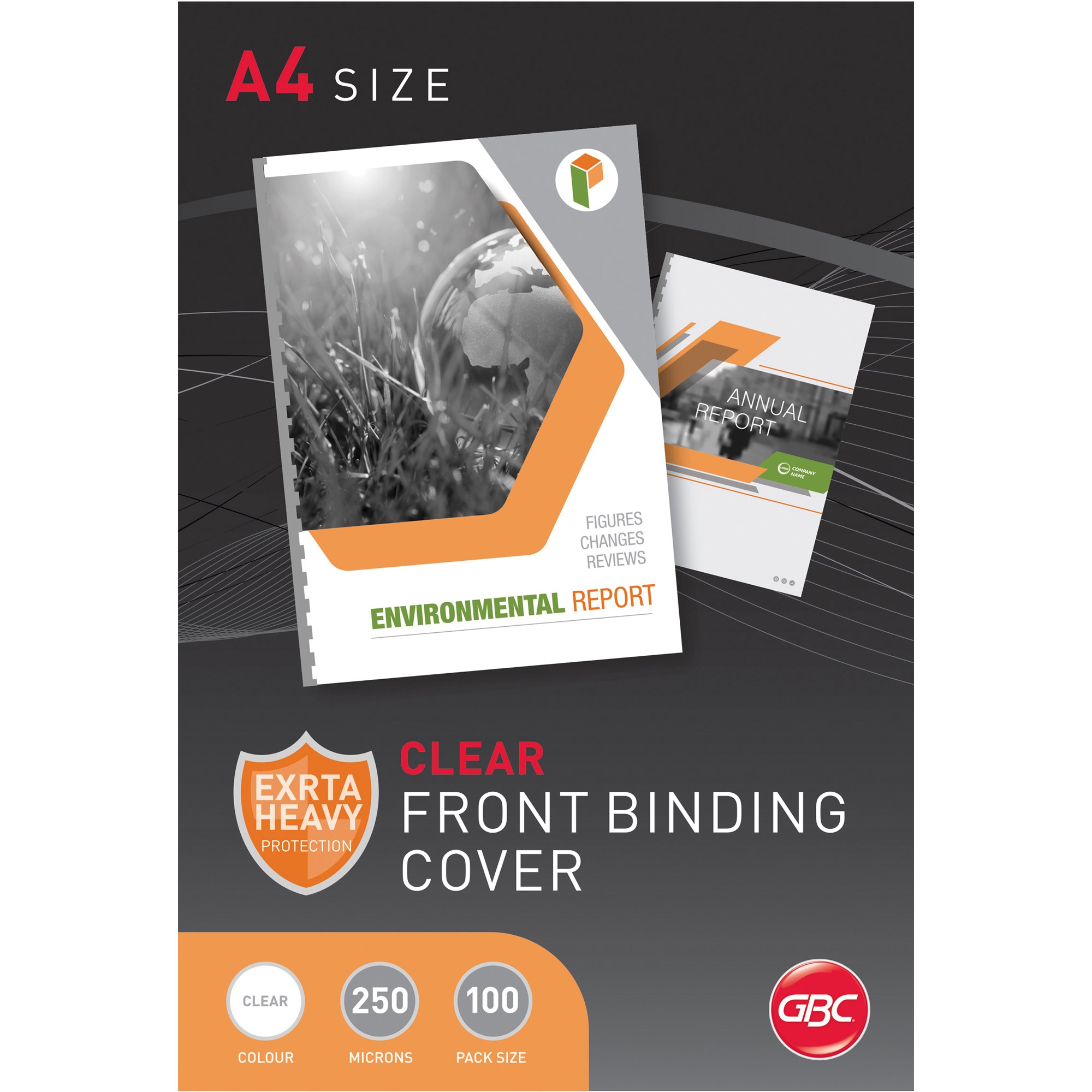 GBC Binding Cover A4 250 Micron Pack Of 100 Clear