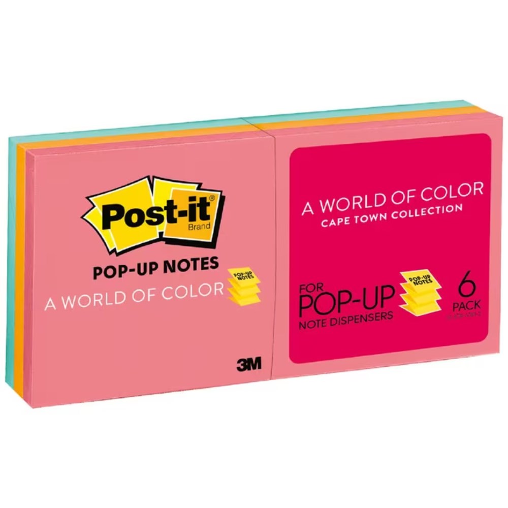 Post-It R330-AN Super Sticky Notes 73mmx73mm Poptimistic Pack of 6