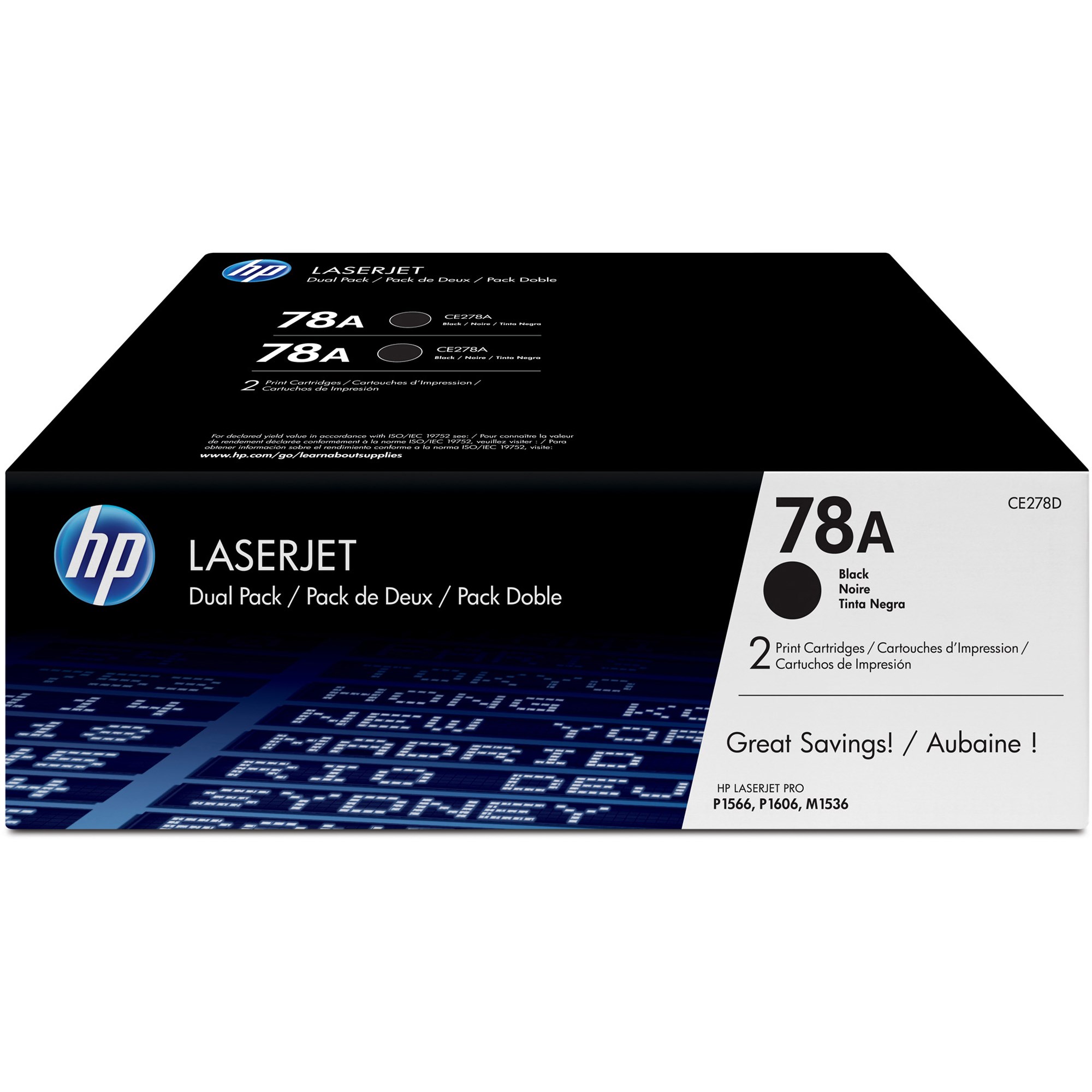 HP 78A LaserJet Toner Cartridge Twin Pack  Black CE278AD
