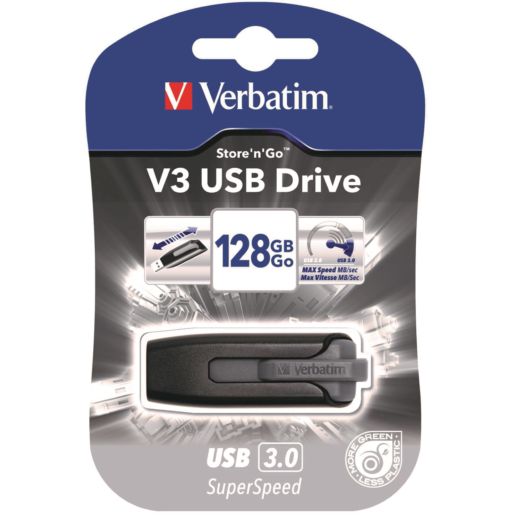 Verbatim Store 'n' Go V3 USB Drive 3.0 128GB Grey