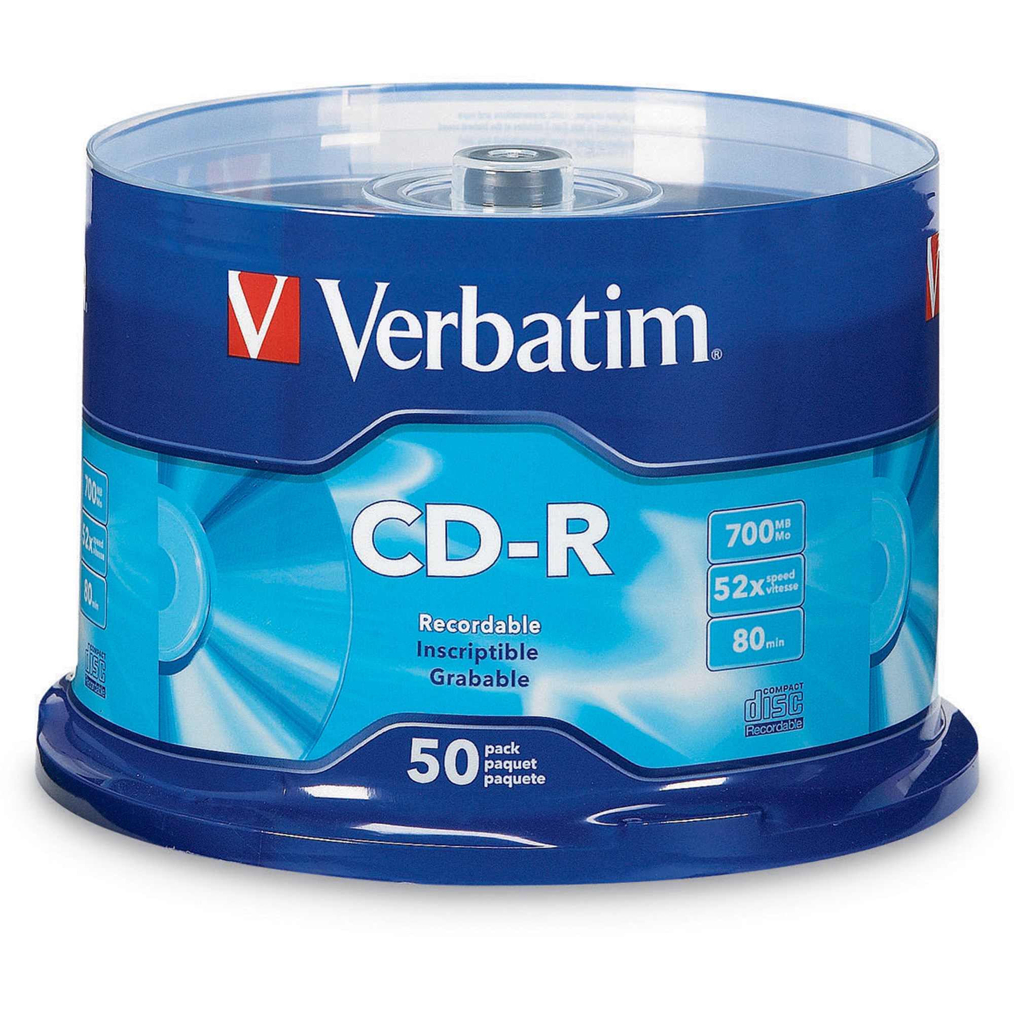 Verbatim Recordable CD-R 80Min 700MB 52X Spindle Pack Of 50