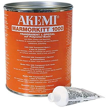 Akemi Marble Filler 1000 L-Special Knife Grade Adhesive - Transparent Water Clear, 900 mL Akemi Marble Filler 1000 L-Special Knife Grade Adhesive - Transparent Water Clear, 900 mL