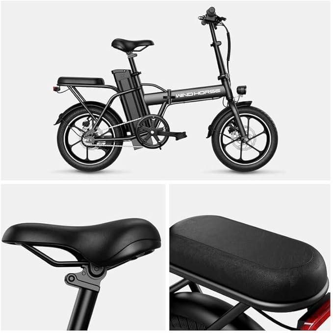 WINDHORSE Folding Electric Bike with 350W High Speed Motor|W2A black| 36V 8AH Battery| 40 KM/H Speed| 35 KM WINDHORSE Folding Electric Bike with 350W High Speed Motor|W2A black| 36V 8AH Battery| 40 KM/H Speed| 35 KM