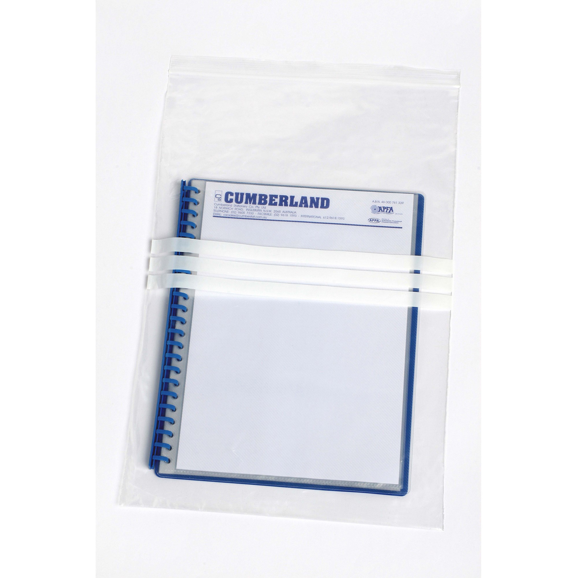 Cumberland Press Seal Plastic Bags Write On 305 x 460mm 50 Micron Clear Pack Of 100