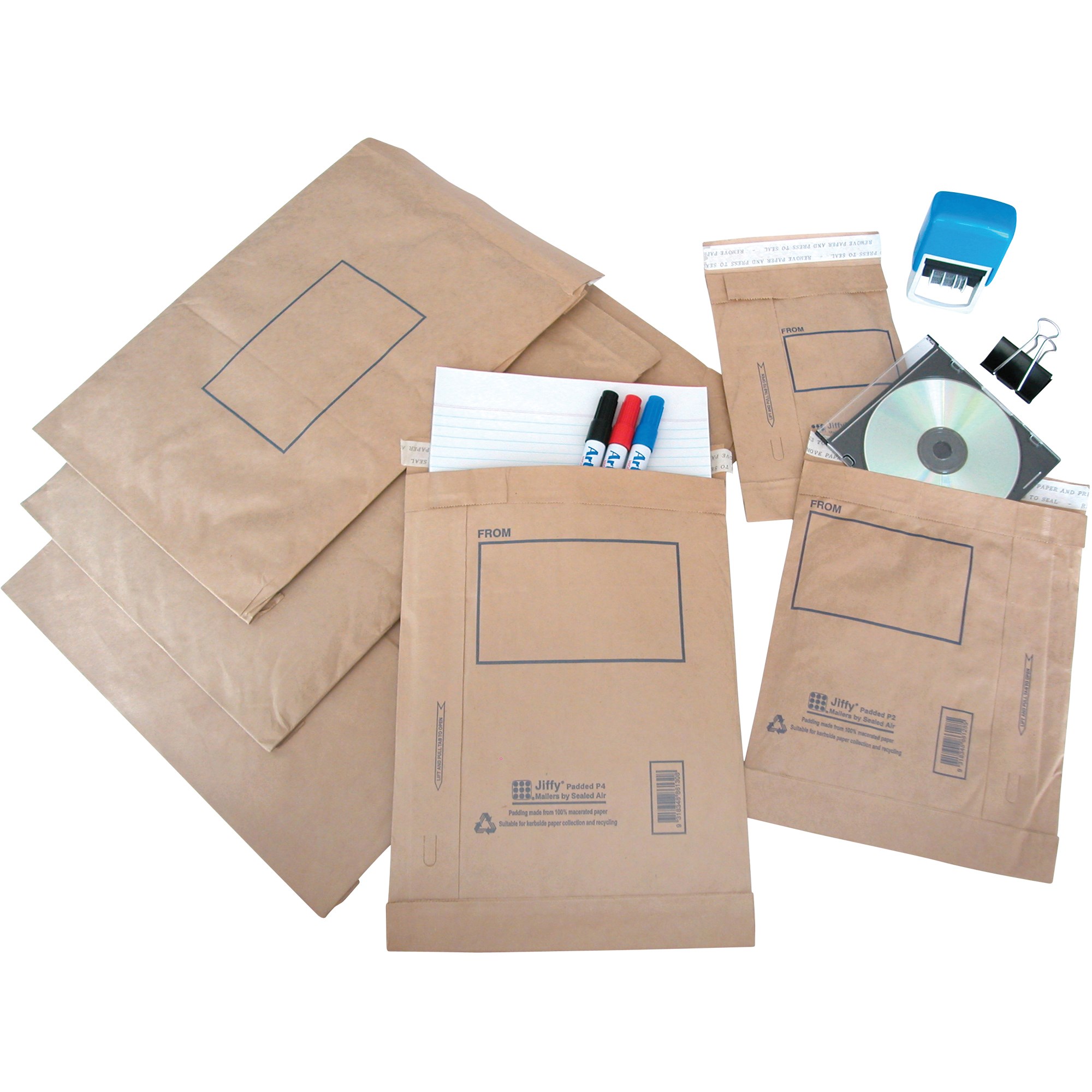 Jiffy Sealed Air P2 Padded Selfsealer Mailing Bag 215 x 280mm Brown Box 100