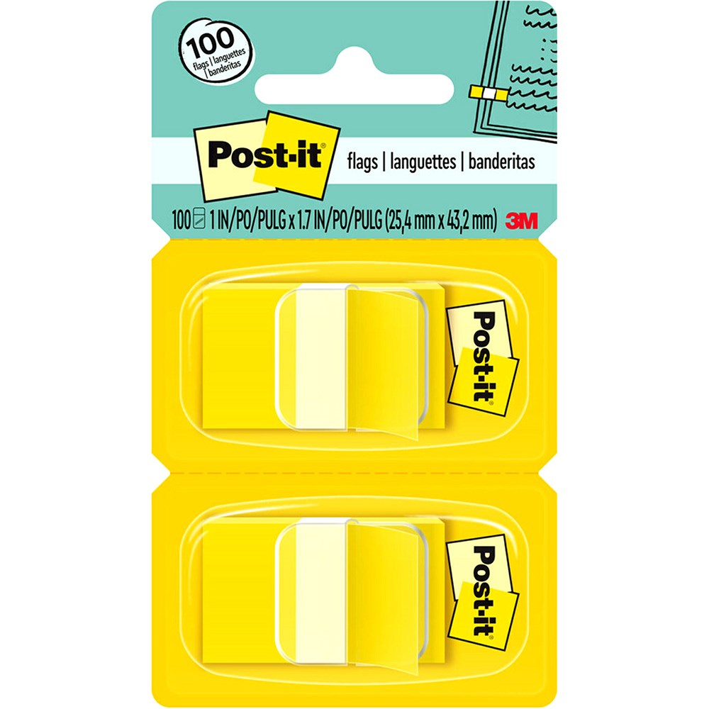 Post-It 680-YW2 Flags Twin Pack 25x43mm Yellow Pack of 2