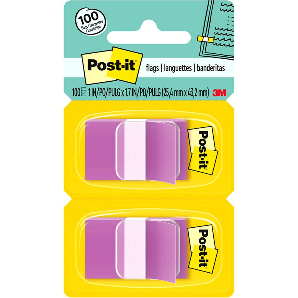 Post-It 680-PU2 Flags Twin Pack 25x43mm Purple Pack of 2
