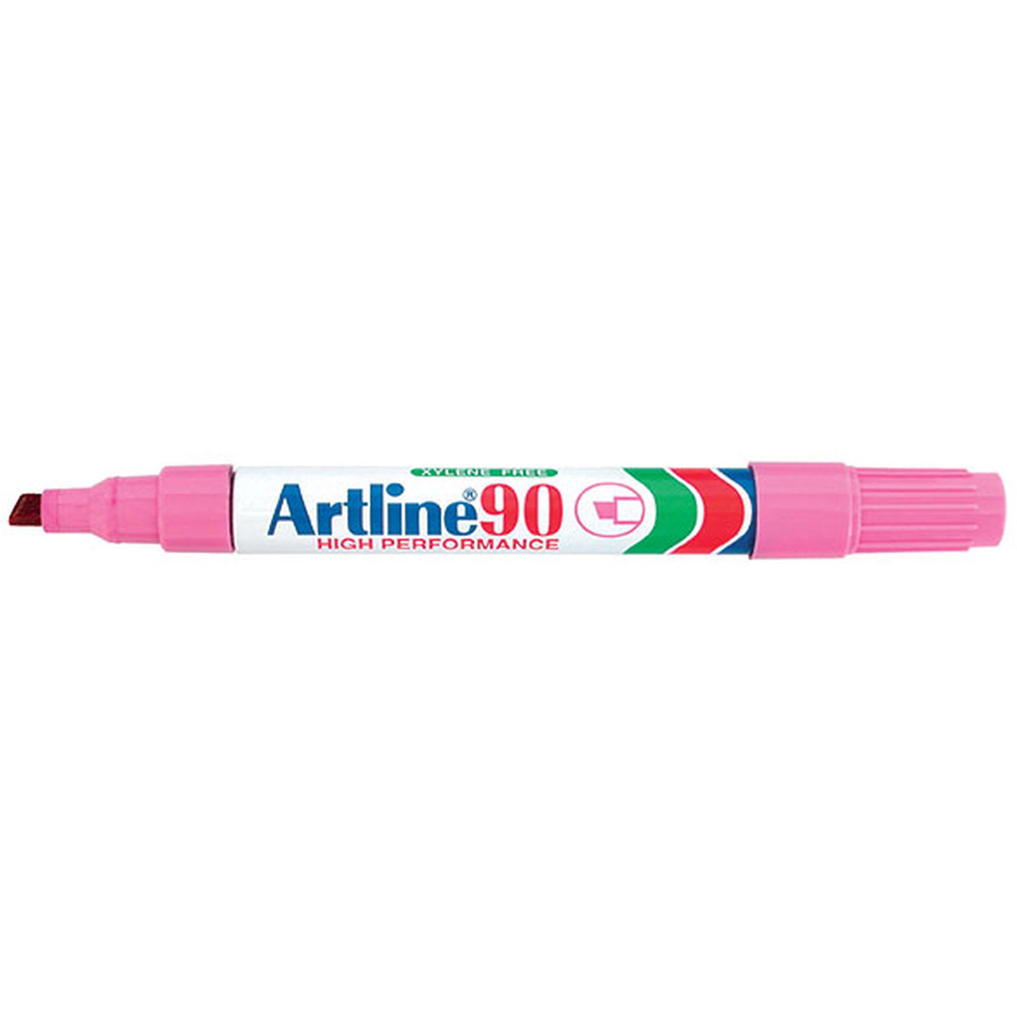 Artline 90 Permanent Markers Chisel 2-5mm Pink Box  Of 12
