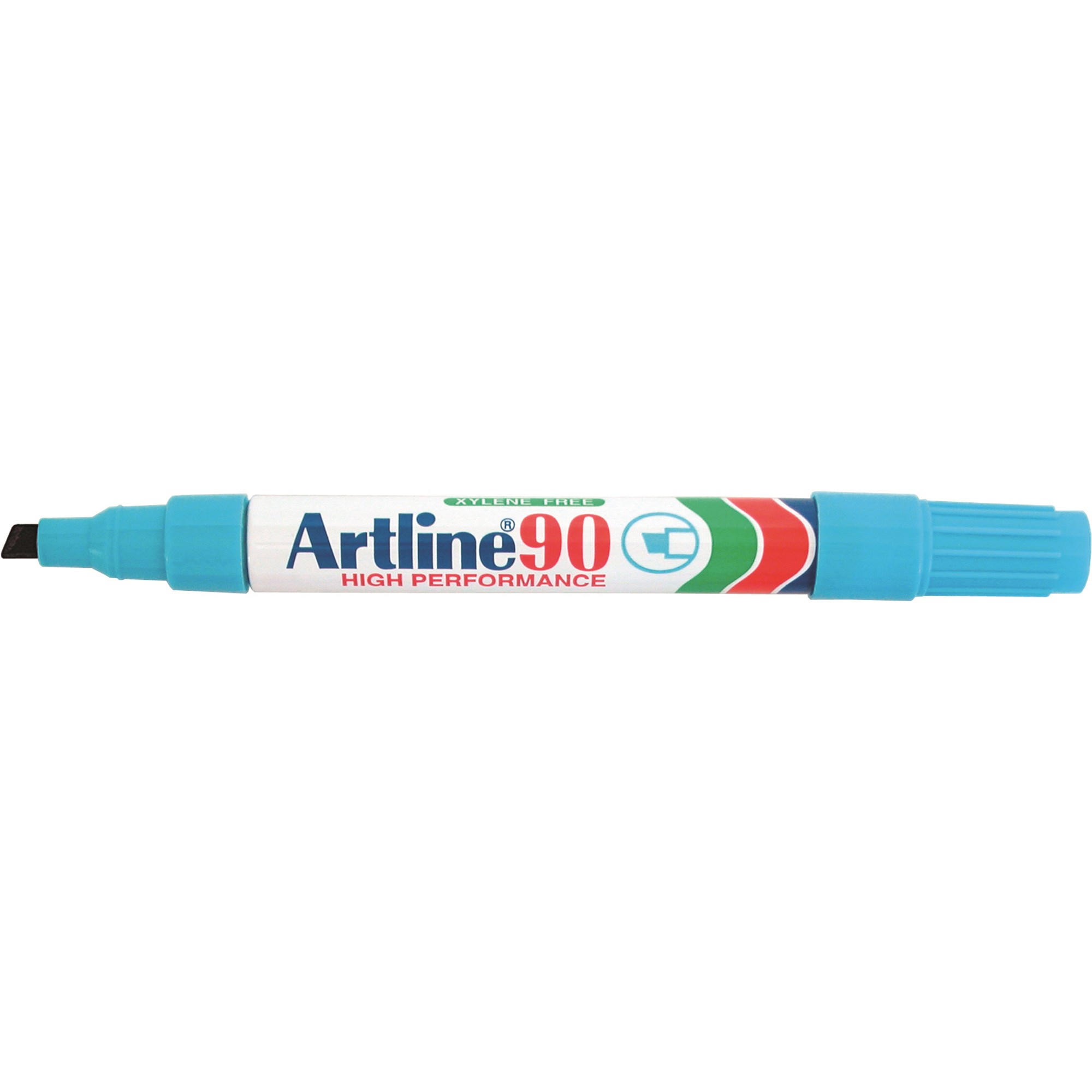 Artline 90 Permanent Markers Chisel 2-5mm Light Blue Box Of 12